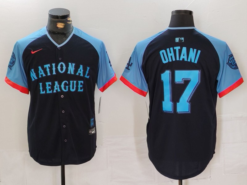 Men Los Angeles Dodgers 17 Ohtani Blue All star 2024 Nike MLB Jersey style 1